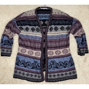 NorthStyle Alpaca Blend Open Front Cardigan Sweater‎ Size 1X Nordic Fair Isle